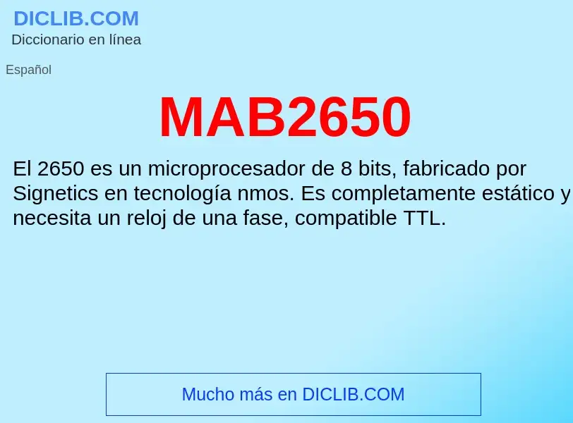 O que é MAB2650 - definição, significado, conceito