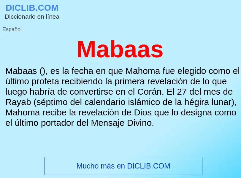 Wat is Mabaas - definition