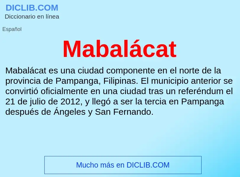 Wat is Mabalácat - definition