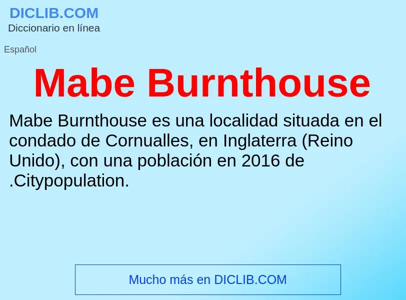 Wat is Mabe Burnthouse - definition