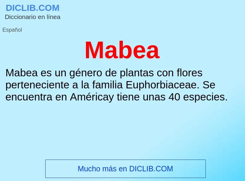 Wat is Mabea - definition