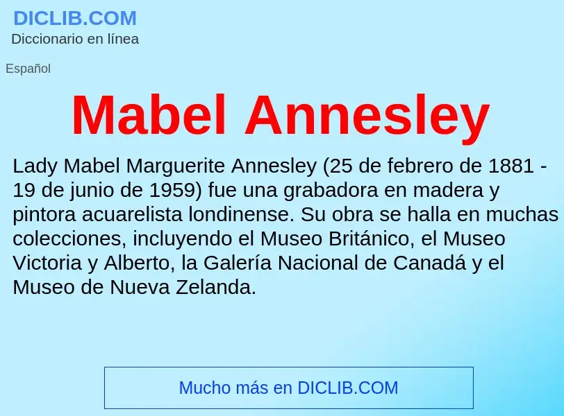 Wat is Mabel Annesley - definition