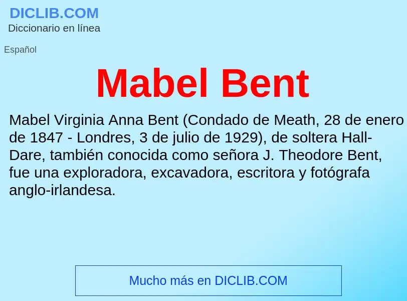 Wat is Mabel Bent - definition