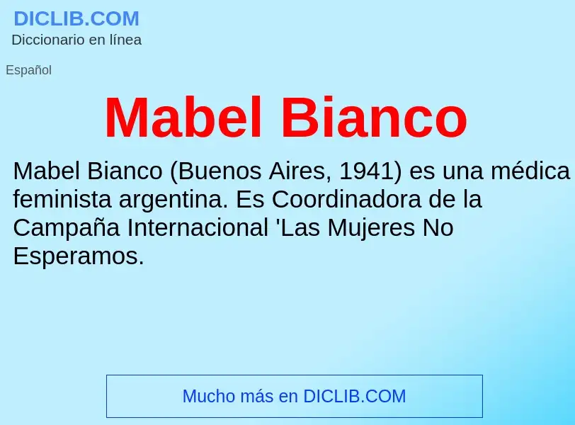 Wat is Mabel Bianco - definition