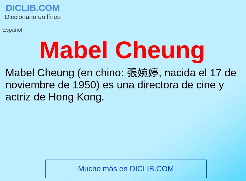 Wat is Mabel Cheung - definition