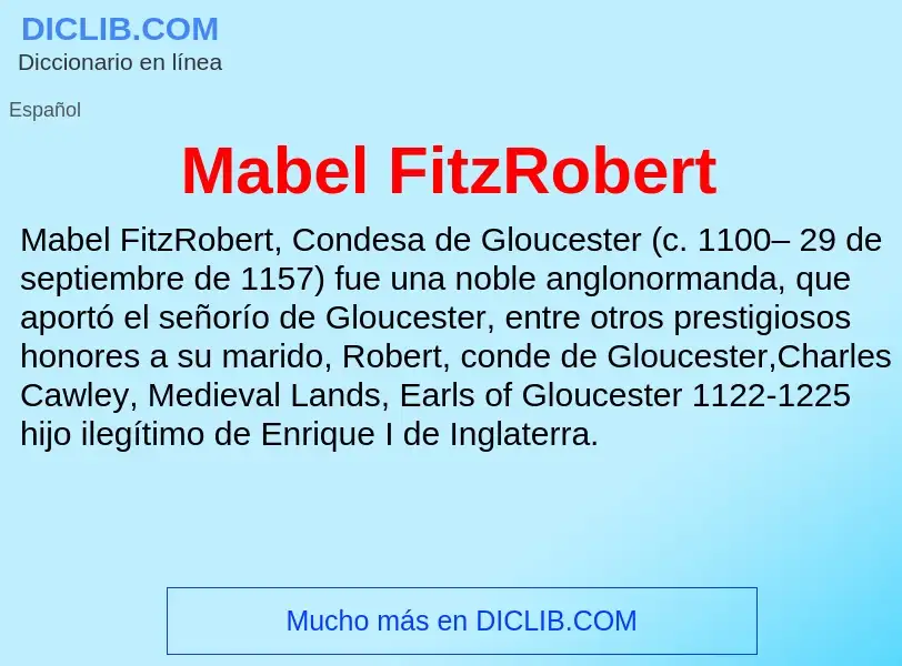 Wat is Mabel FitzRobert - definition