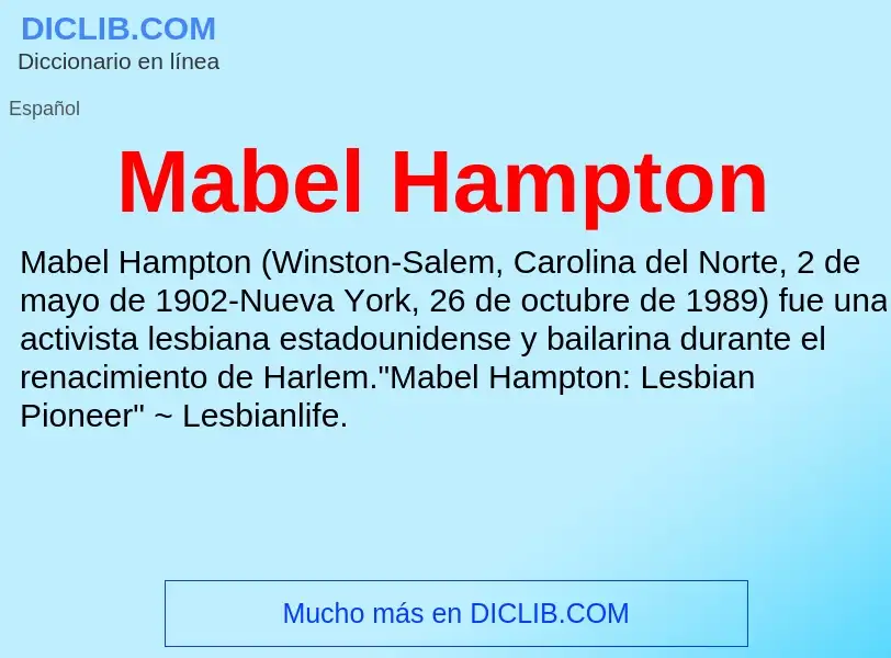 Wat is Mabel Hampton - definition