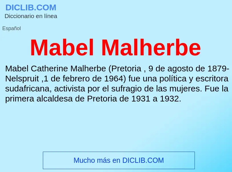 Wat is Mabel Malherbe - definition