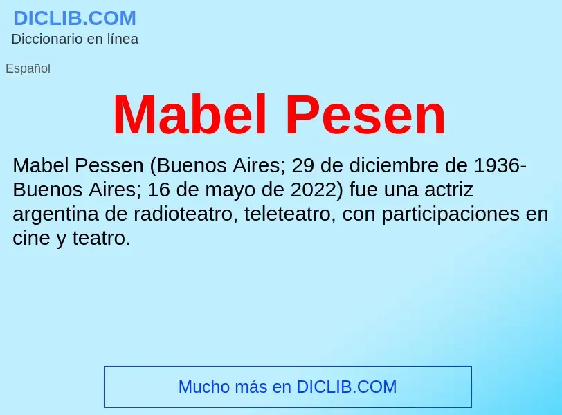 Wat is Mabel Pesen - definition