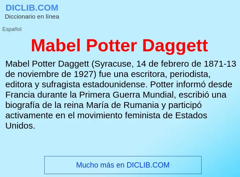 Wat is Mabel Potter Daggett - definition