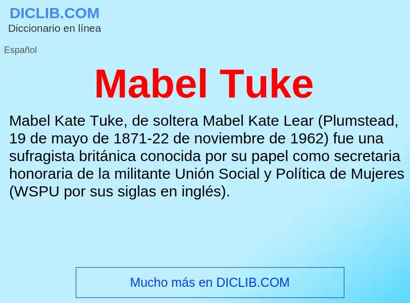 Wat is Mabel Tuke - definition