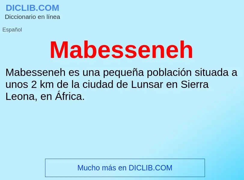 Wat is Mabesseneh - definition