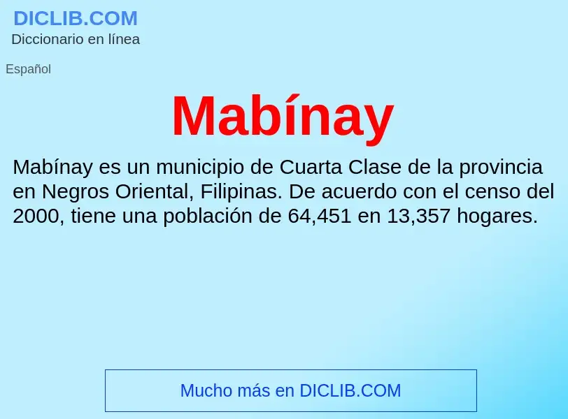 Wat is Mabínay - definition