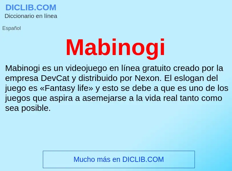 Wat is Mabinogi - definition