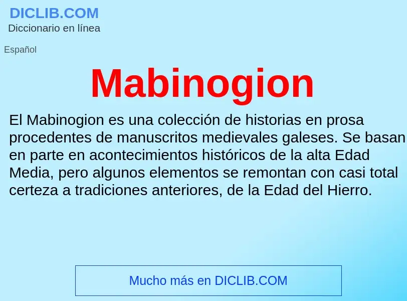 Wat is Mabinogion - definition