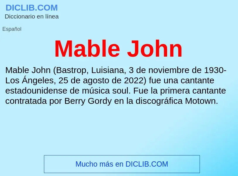 Wat is Mable John - definition