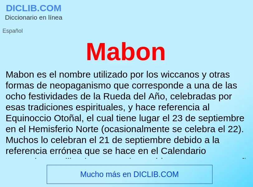 Wat is Mabon - definition