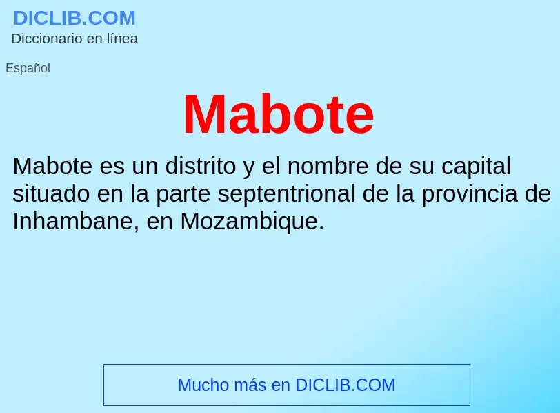 Wat is Mabote - definition