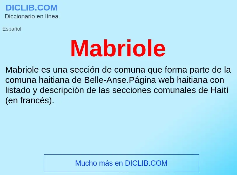 Wat is Mabriole - definition