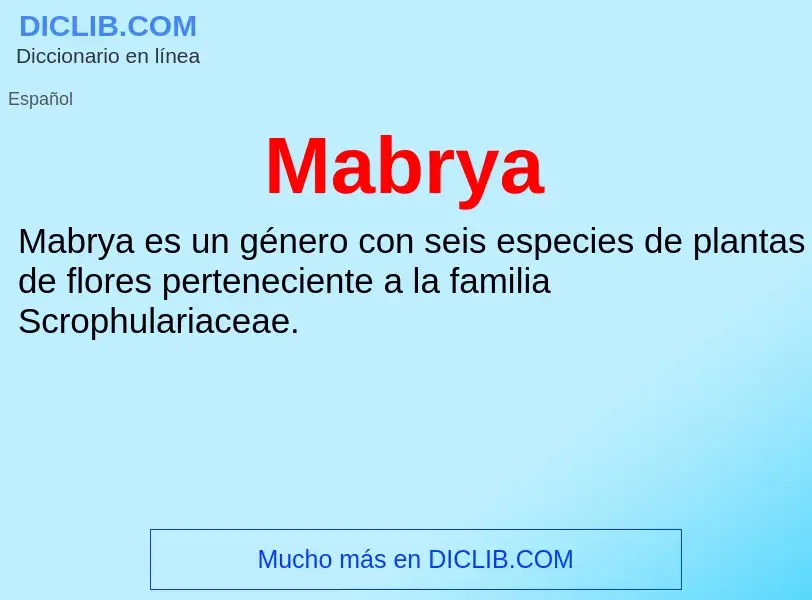 Wat is Mabrya - definition