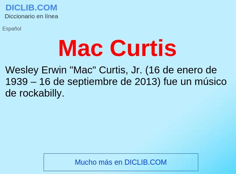 Wat is Mac Curtis - definition