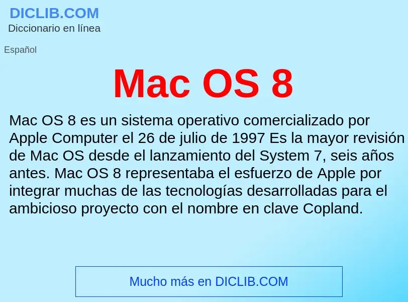 Wat is Mac OS 8 - definition