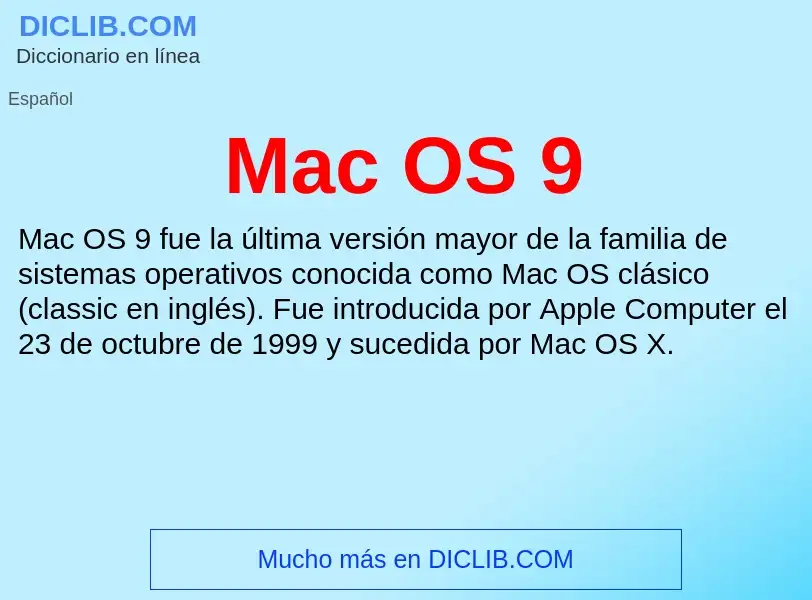 Wat is Mac OS 9 - definition