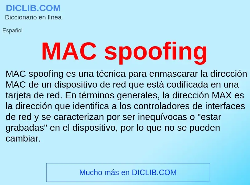 Wat is MAC spoofing - definition