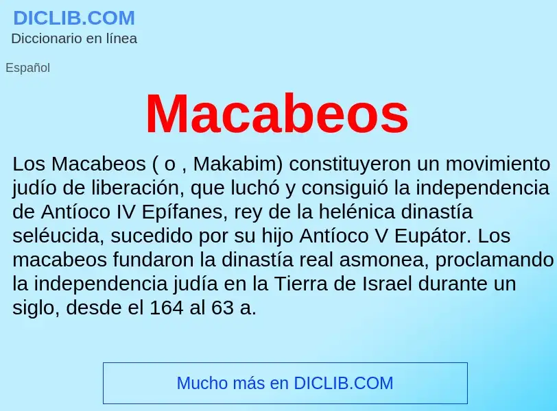 Wat is Macabeos - definition