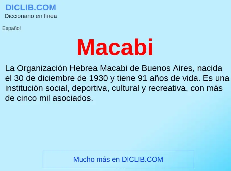 Wat is Macabi - definition