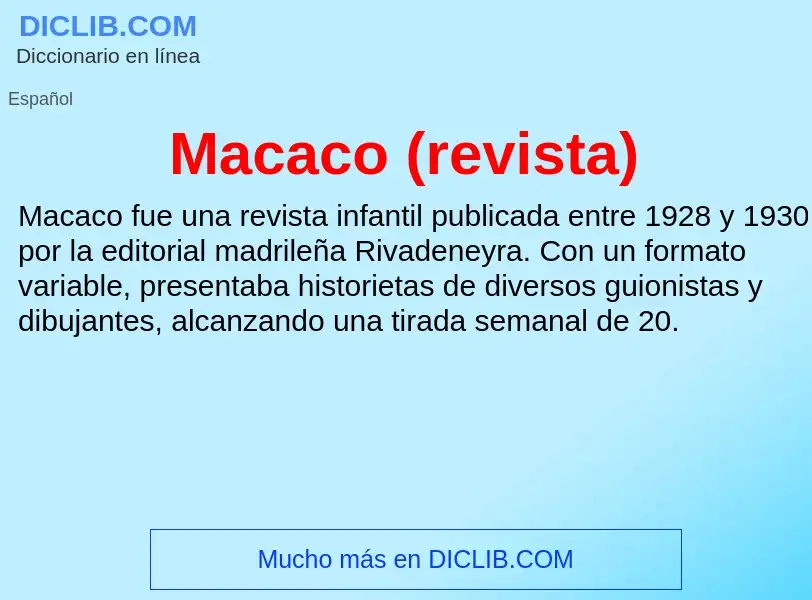 Wat is Macaco (revista) - definition