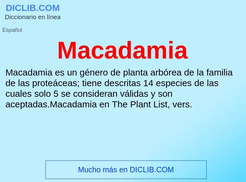 Wat is Macadamia - definition