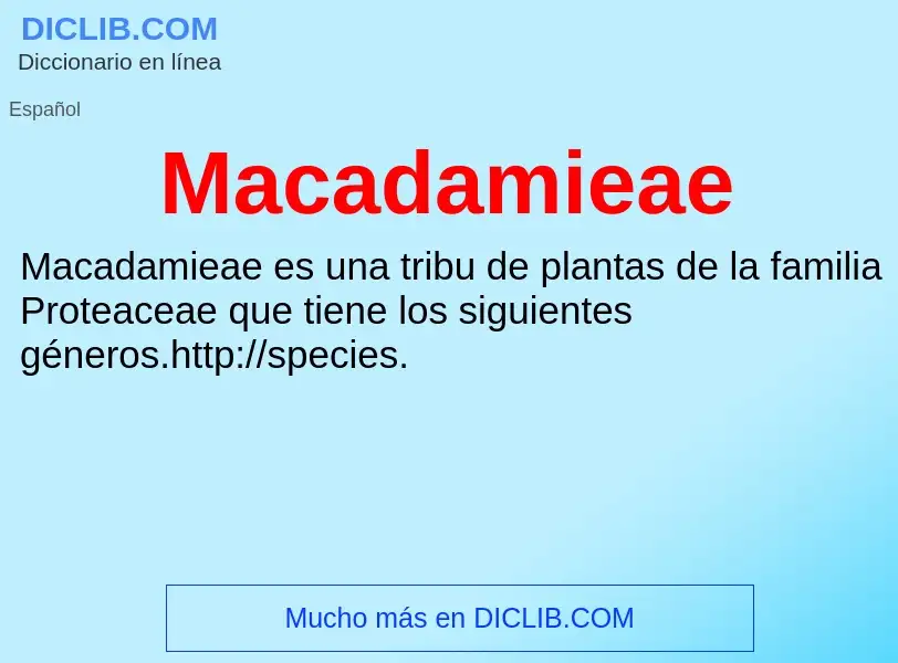 Wat is Macadamieae - definition