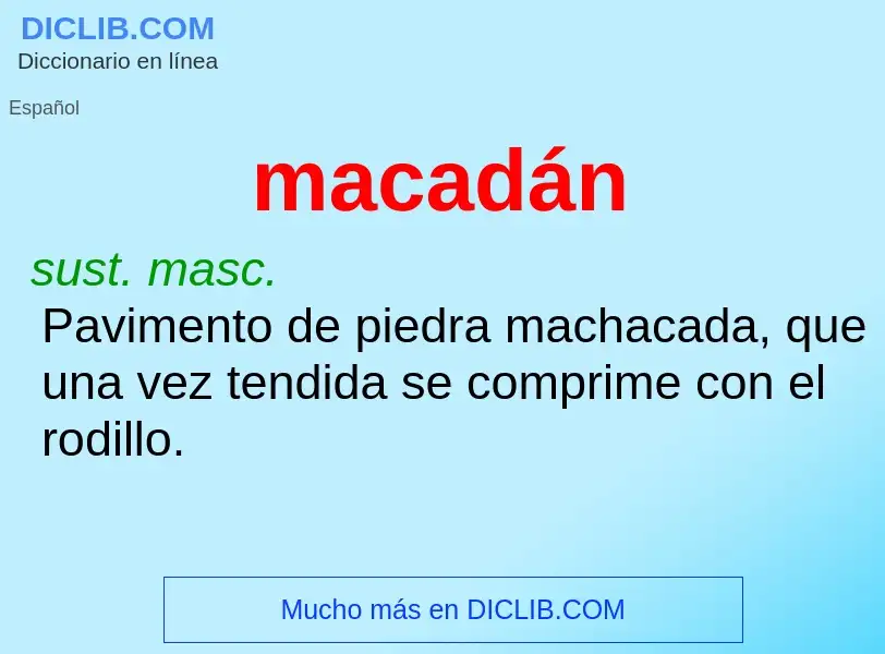 What is macadán - definition