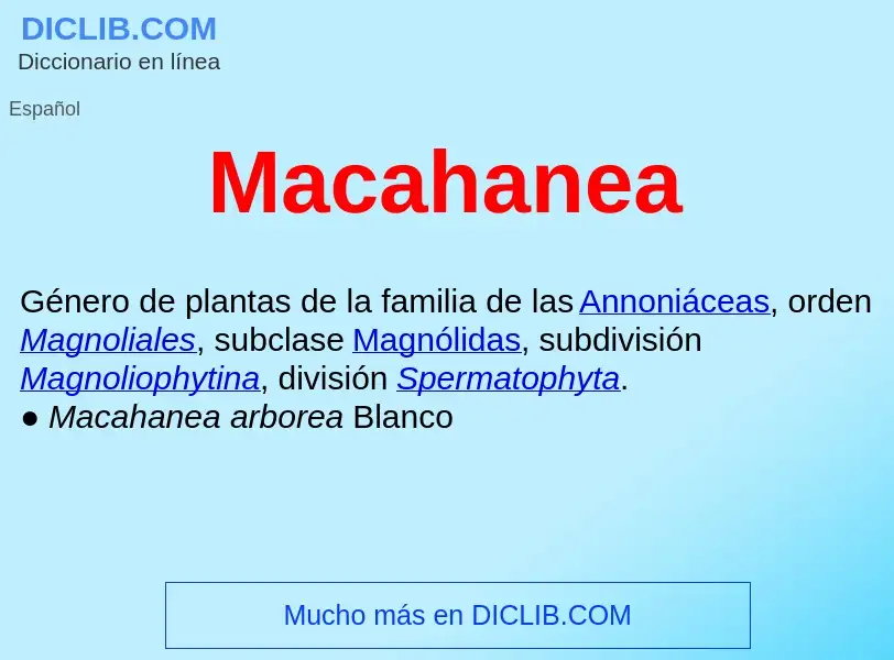 Wat is Macahanea  - definition