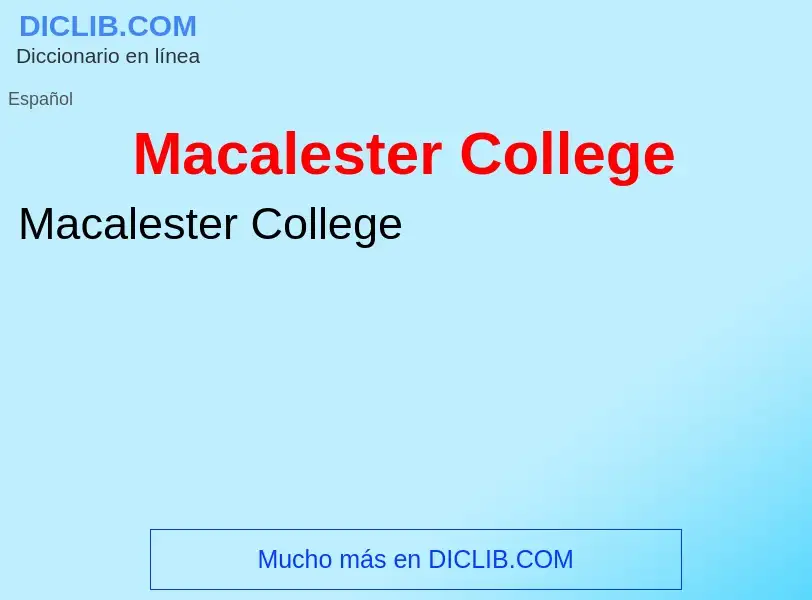 Wat is Macalester College - definition