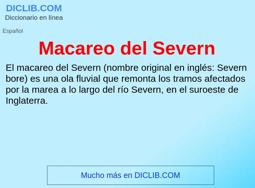 Wat is Macareo del Severn - definition