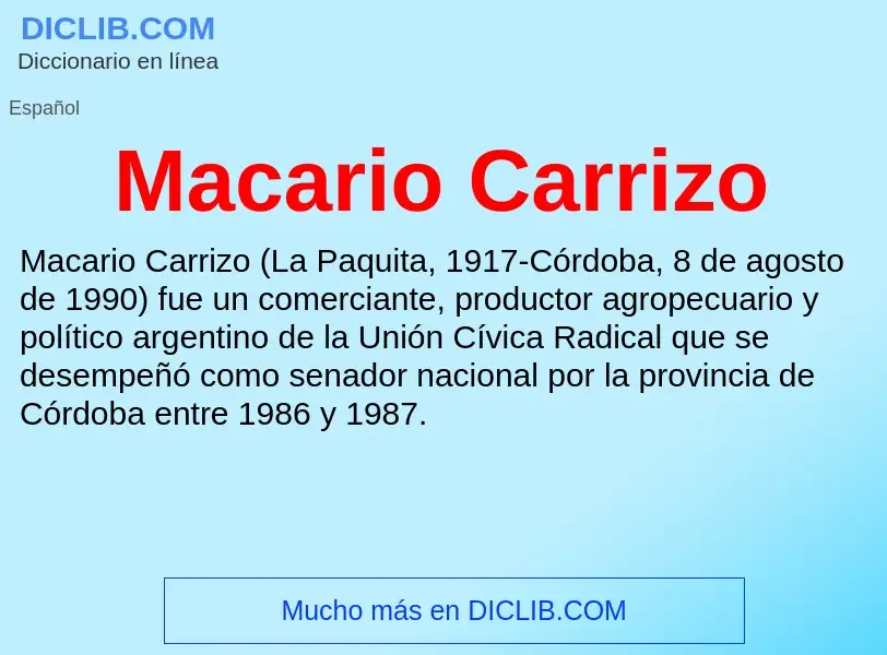 Wat is Macario Carrizo - definition