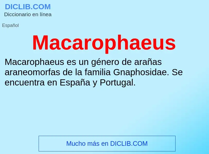 Wat is Macarophaeus - definition