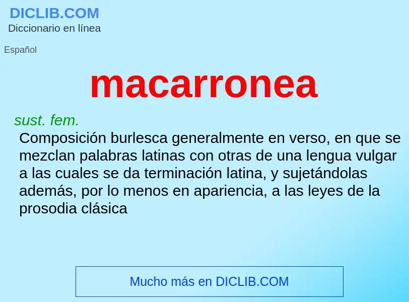 Wat is macarronea - definition