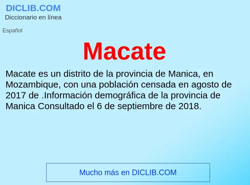 Wat is Macate - definition