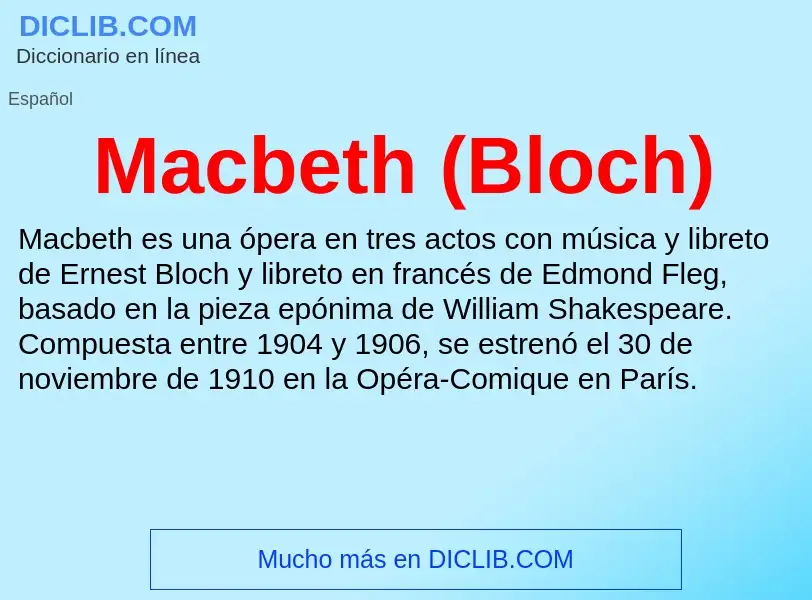 Wat is Macbeth (Bloch) - definition