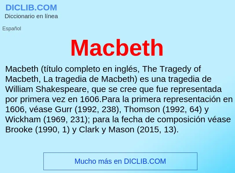 Wat is Macbeth - definition