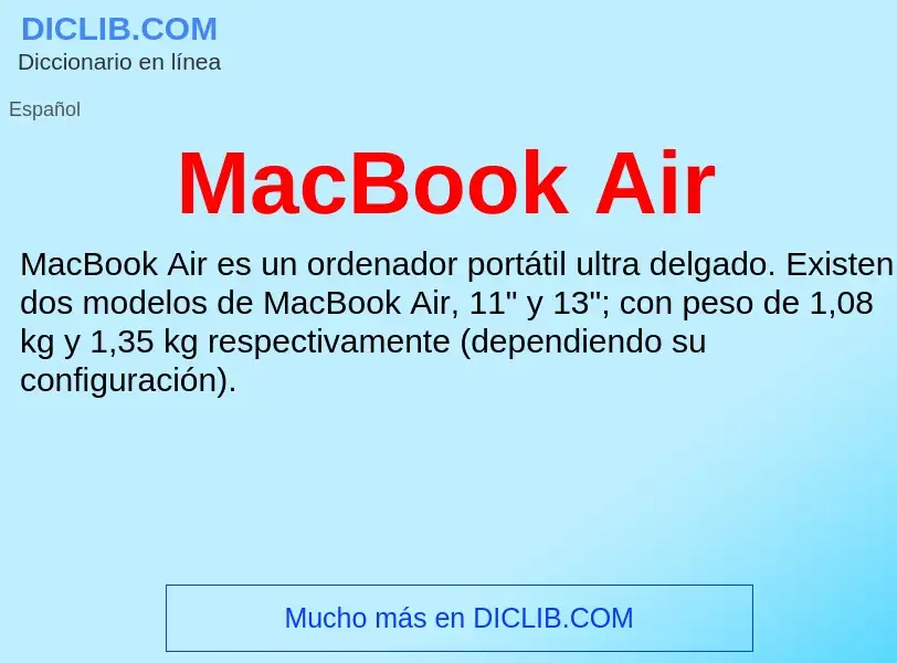 Wat is MacBook Air - definition