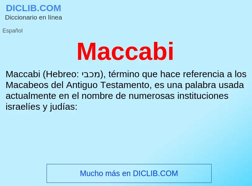 Wat is Maccabi - definition