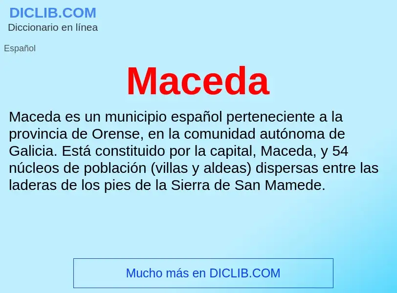 Wat is Maceda - definition