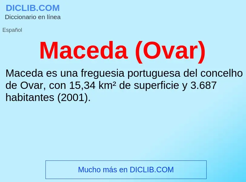 Wat is Maceda (Ovar) - definition