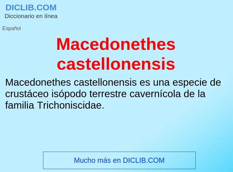 Wat is Macedonethes castellonensis - definition