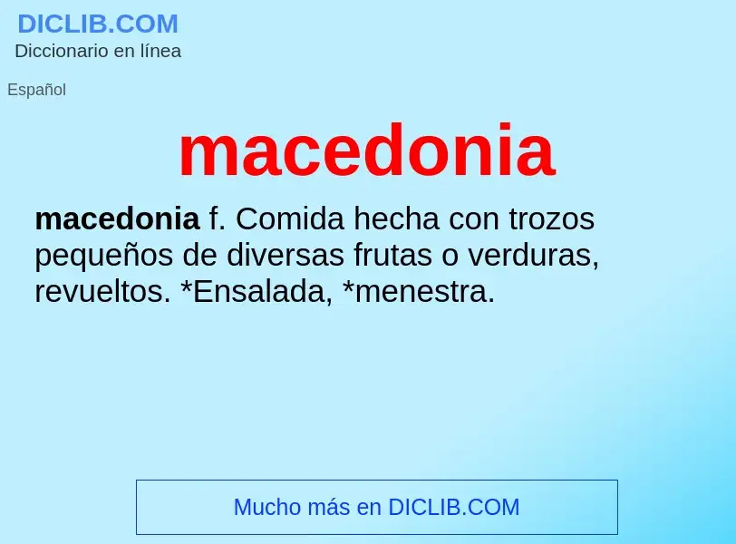 ¿Qué es macedonia? - significado y definición