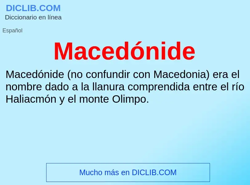 Wat is Macedónide - definition